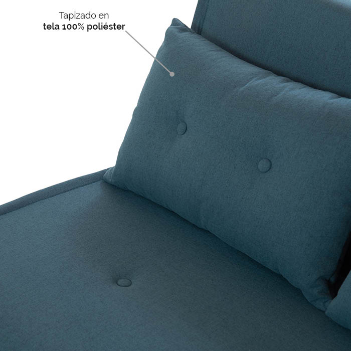 Futon Tela Azul Claro Satek | Sofá Cama y Futones | salas